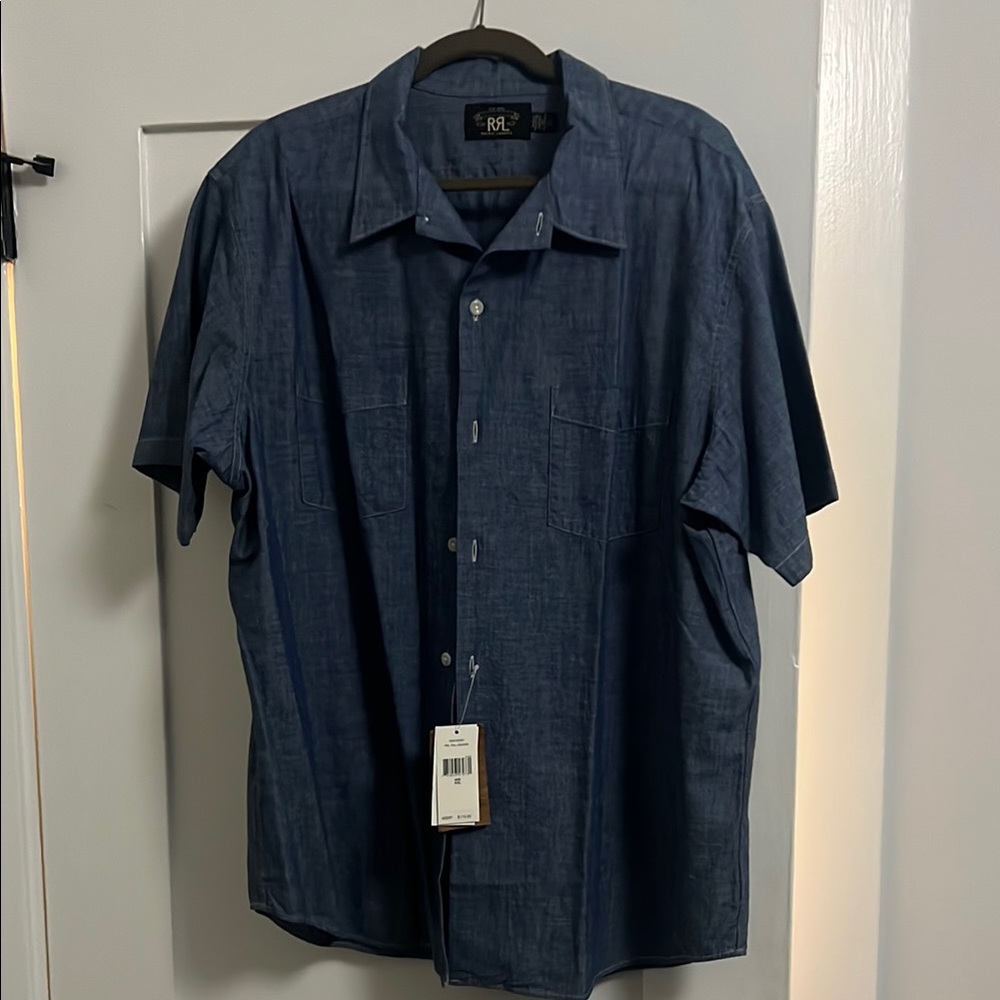 Ralph Lauren Double RL Blue Chambray Casual Shirt